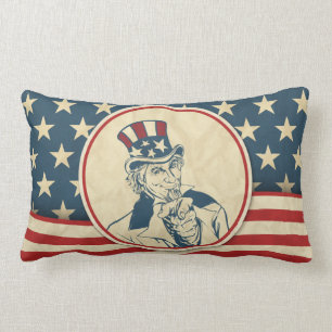 Rustic Americana Patriotic Uncle Sam Lendenkissen