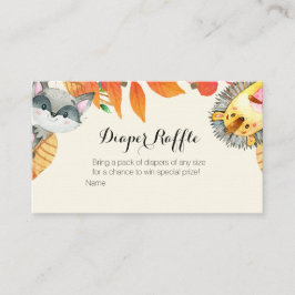 Rustic Animal Baby Shooter - Diaper Raffle Card Begleitkarte
