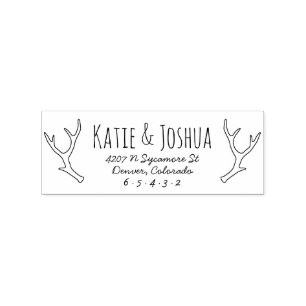 Rustic Antler Custom Rücksendeadresse Briefmarke Gummistempel