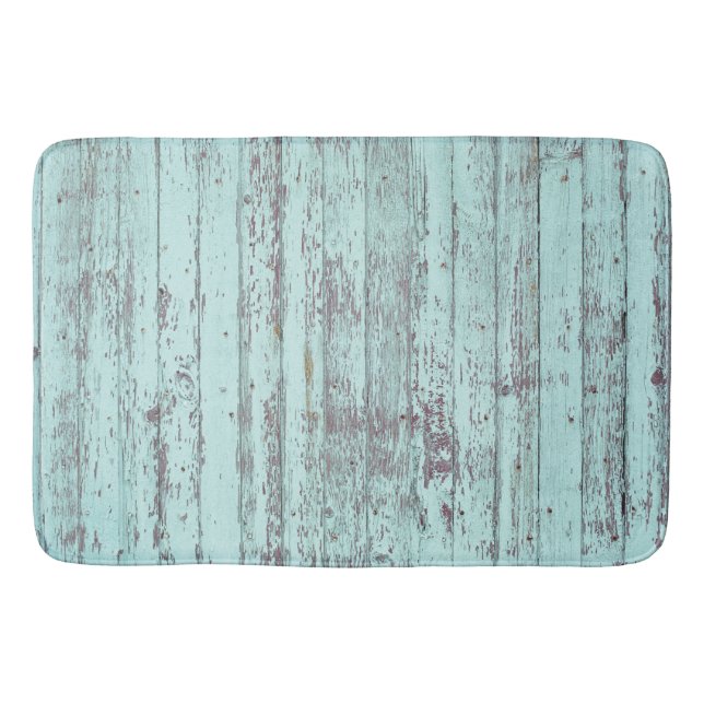 Rustic Aqua Barn Wood Badematte (Vorderseite)