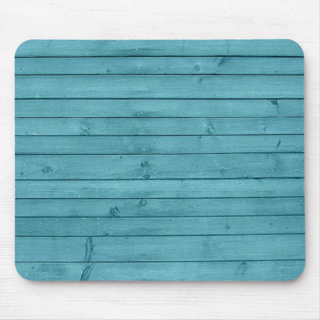 Rustic Aqua Blue Aquamarin Wood Mousepad (Vorne)