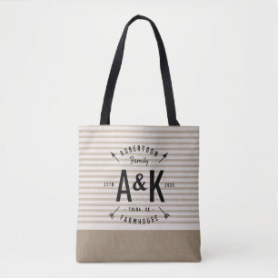 Rustic Arrow Familienmonogramm-Tasche