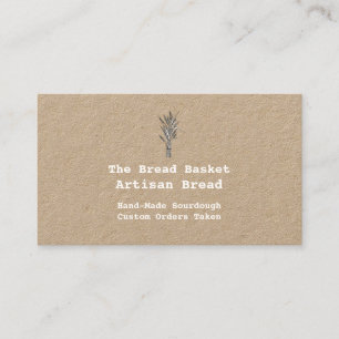Rustic Artisan Bäckerei Weizenstrauß Kraft Visitenkarte