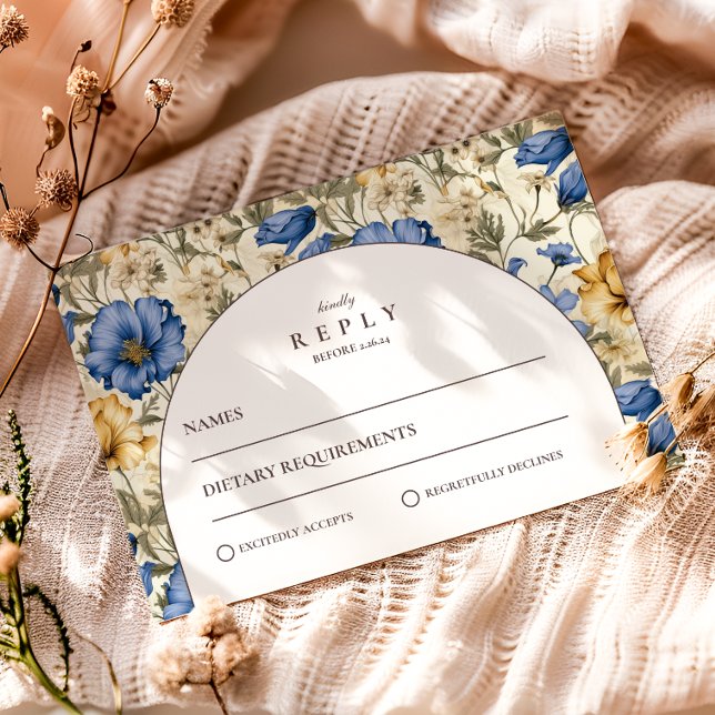 Rustic Autumn Botanical Wedding RSVP Karte (Von Creator hochgeladen)