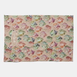 Rustic Autumn Falling Leaves Watercolor Art Geschirrtuch