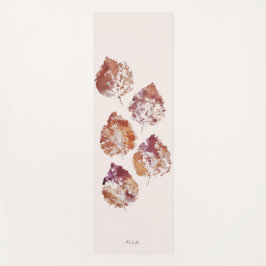 Rustic Autumn Falling Leaves Watercolor Art Yogamatte