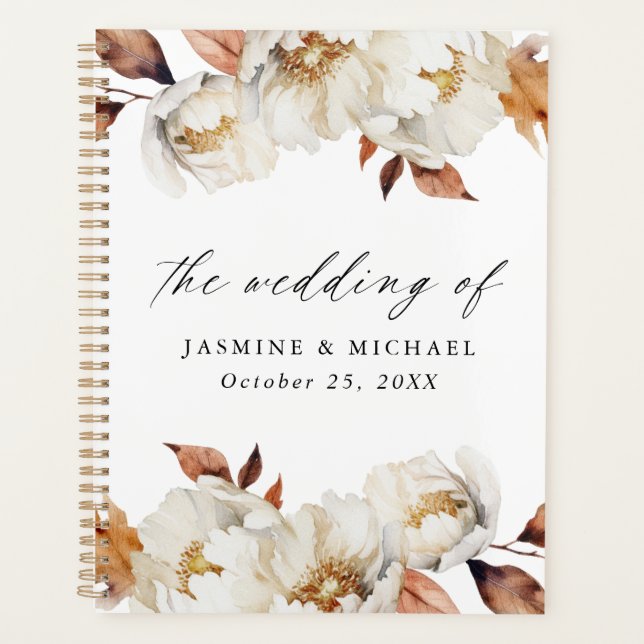 Rustic Autumn Floral Wedding Planer (Vorderseite)