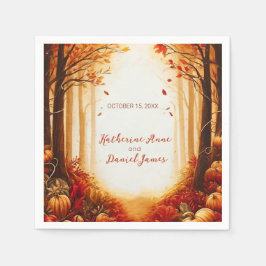 Rustic Autumn Forest Pumpkin Wedding Serviette