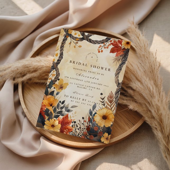 Rustic Autumn Meadow Bridal Shower Einladung (Von Creator hochgeladen)