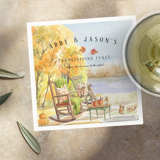 Rustic Autumn Porch | Thanksgiving Serviette (Von Creator hochgeladen)