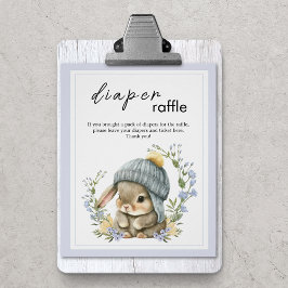 Rustic Baby Animal Baby Shower Bunny Diaper Raffle Poster