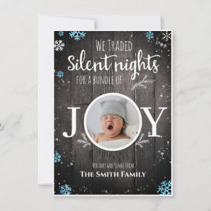 Rustic Baby Boy Christmas Feiertagskarte