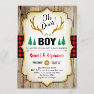 Rustic Baby Shower - Oh Deer Einladung