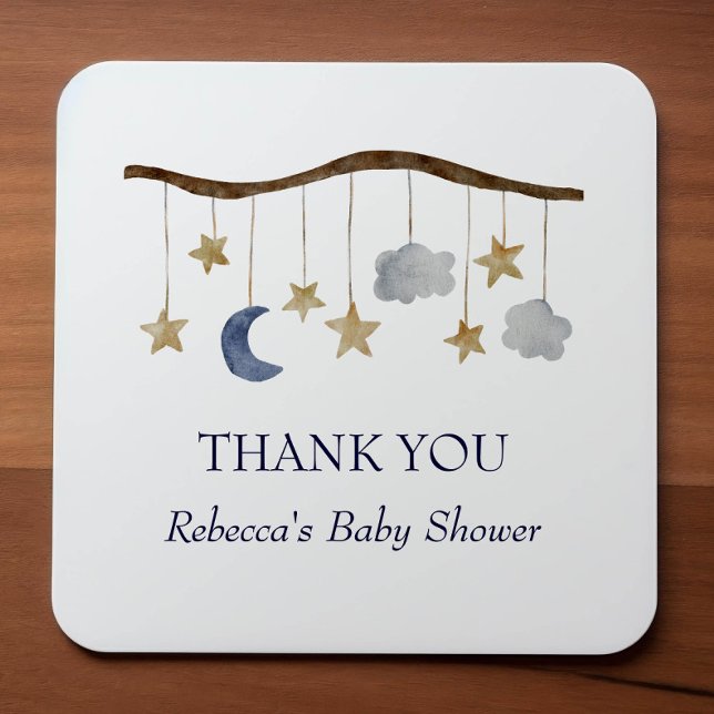 Rustic Baby Showroom Night Sky Mobile Quadratischer Aufkleber (Von Creator hochgeladen)