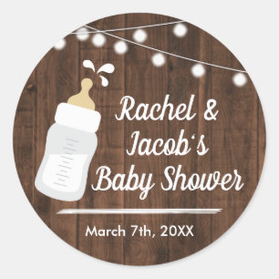 Rustic Baby wird Baby Shower Fevor Label gebrauche Runder Aufkleber
