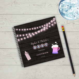 Rustic Baby wird Pink Baby Shower Gästebuch Notizbuch