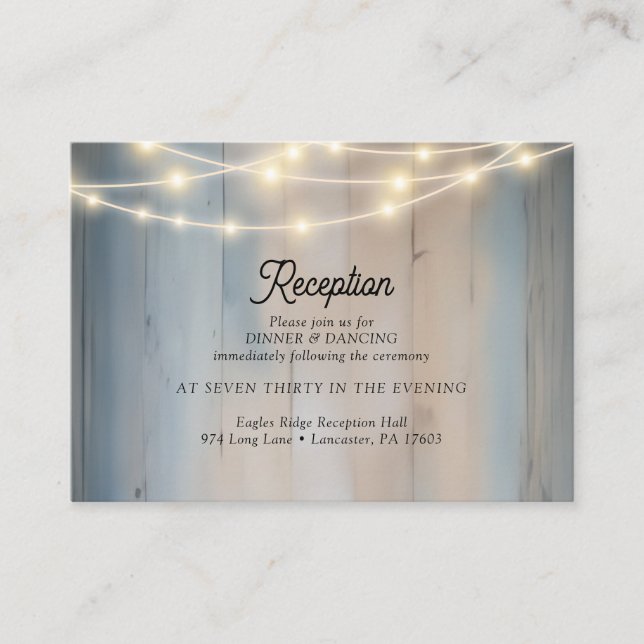 Rustic Baby's Breath Mason Jar Hochzeitsempfang Begleitkarte (Vorderseite)