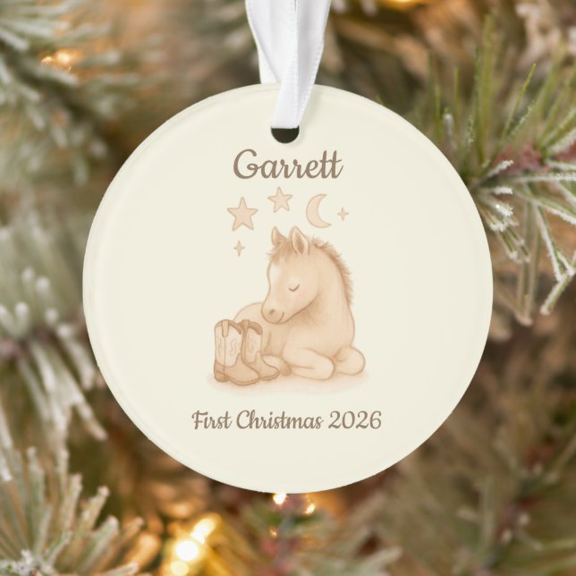 Rustic Baby's First Christmas Keepsake Ornament (Baum)