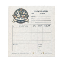 Rustic Bakery Shop Invoice Sale Order Form Receipt Notizblock