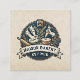 Rustic Bakery Store Pastry Dessert Sweet Cake Shop Quadratische Visitenkarte
