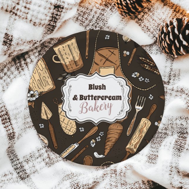 Rustic Baking Business Pappteller (Von Creator hochgeladen)