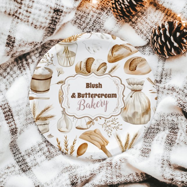 Rustic Baking Business Pappteller (Von Creator hochgeladen)