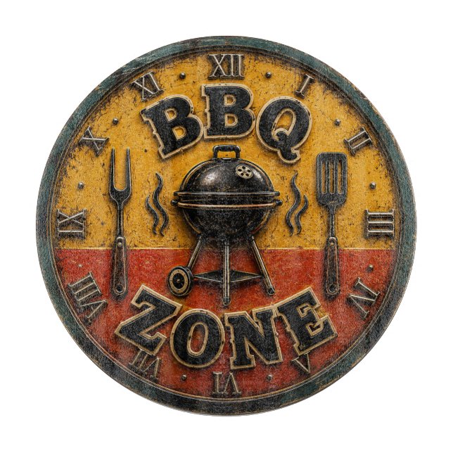 Rustic Barbecue Outdoor Kitchen & Man Cave Gift Schneidebrett (Vorderseite)