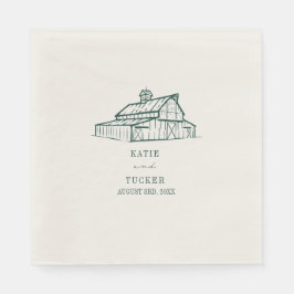 Rustic Barn Emerald Wedding Serviette