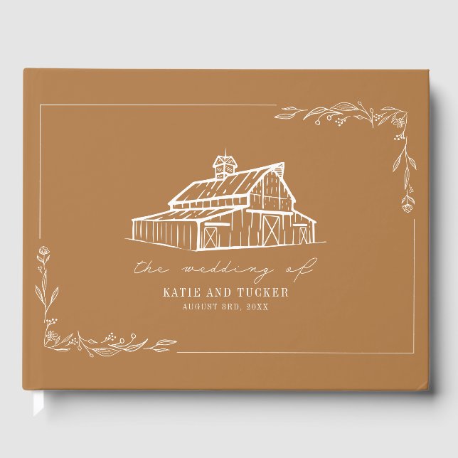 Rustic Barn Goldenrod Farm Wedding Gästebuch (Vorderseite)