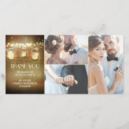 Rustic Barn Lights Mason Jar Wedding Vielen Dank Dankeskarte