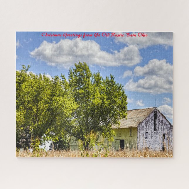 Rustic Barn Ohio.Christmas Grüße Puzzle (Horizontal)