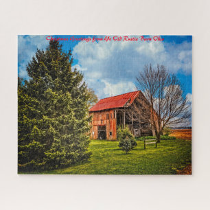 Rustic Barn Ohio.Christmas Grüße Puzzle