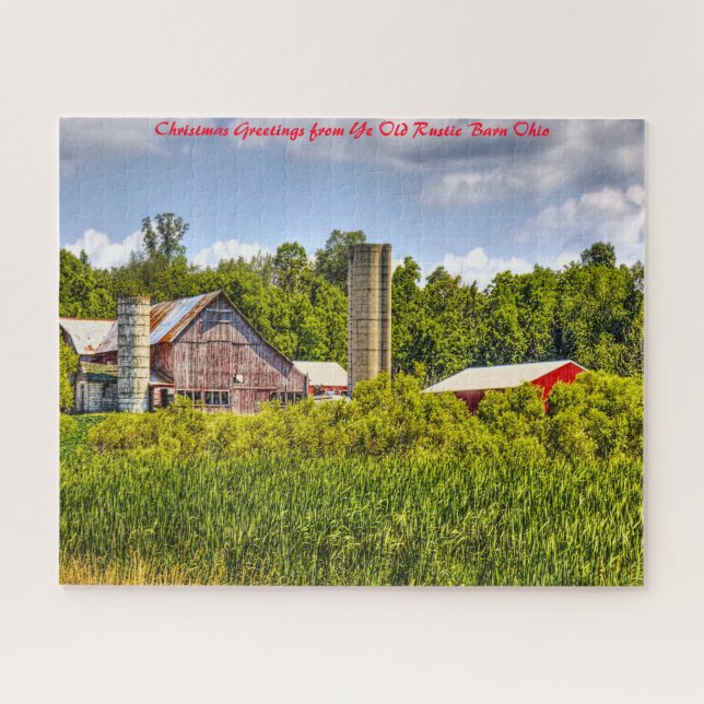 Rustic Barn Ohio.Christmas Grüße Puzzle (Horizontal)