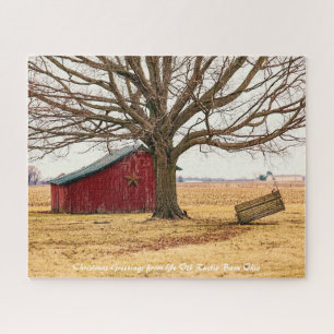 Rustic Barn Ohio.Christmas Grüße Puzzle