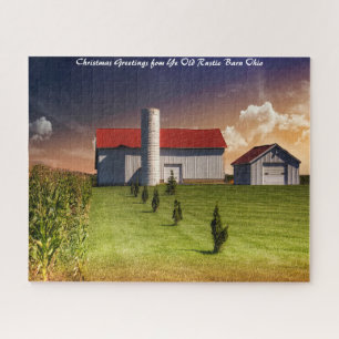 Rustic Barn Ohio.Christmas Grüße Puzzle