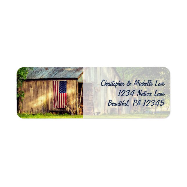 Rustic Barn Patriotic US American Flag Address (Vorne)