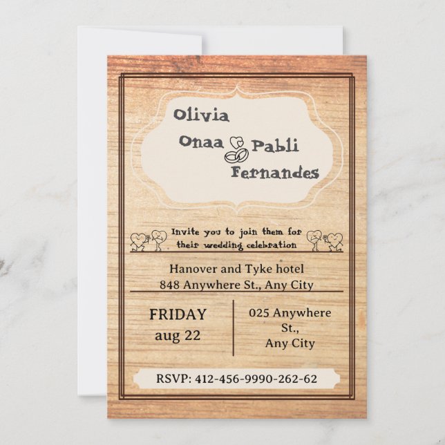 Rustic Barn Wedding Invitation Template Einladung (Vorderseite)