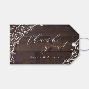 Rustic Barn Wood Boho Floral Land danke Gif Geschenkanhänger