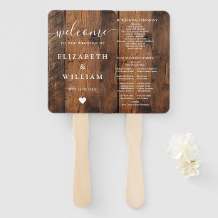 Rustic Barn Wood Boho Hochzeitsprogramm Fächer