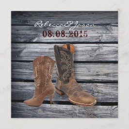 Rustic Barn Wood Western Cowboy Hochzeit Ankündigung
