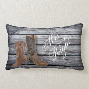Rustic Barn Wood Western Cowboy Hochzeit Lendenkissen