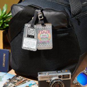 Rustic Barnwood Lace Branding Business Logo QR Gepäckanhänger