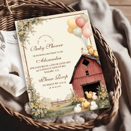 Rustic Barnyard Ducklings Baby Ducklings Einladung