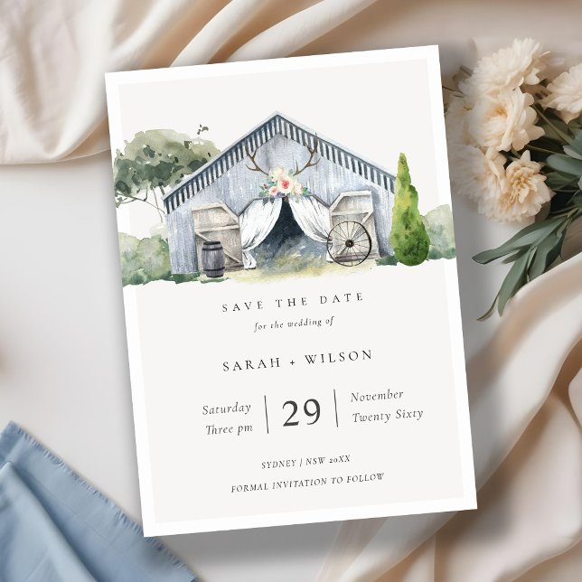Rustic Barnyard Farm Thema Save the Date einladen Dankeskarte (Von Creator hochgeladen)