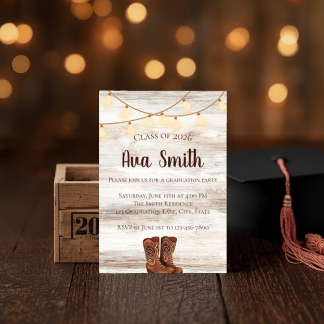 Rustic BBQ Graduation Party Invitation Einladung (Von Creator hochgeladen)
