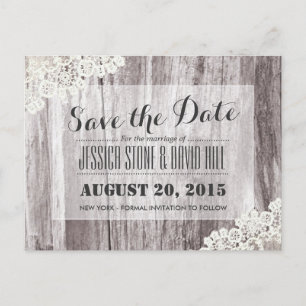 Rustic Beach Driftwood Save the Date gestrichen Ankündigungspostkarte
