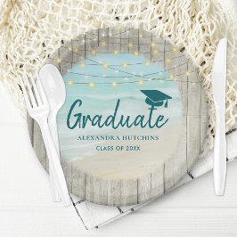 Rustic Beach Graduation Party Pappteller