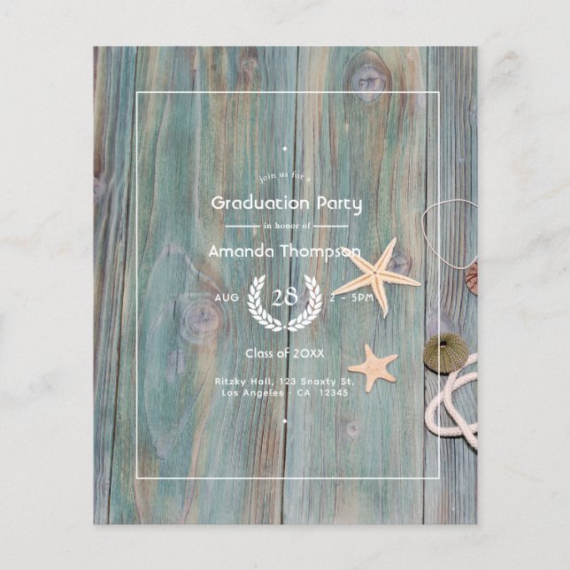 Rustic Beach Nautical Graduation Party Flyer (Vorne)