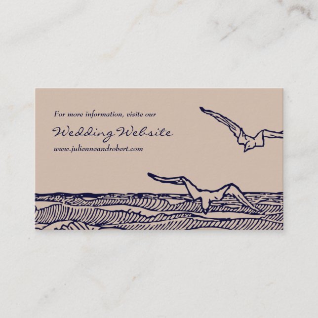 Rustic Beach Ocean Waves Wedding Website Card Begleitkarte (Vorderseite)