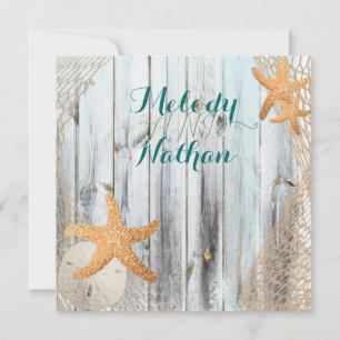 Rustic Beach Starfish Hochzeitseinladung Einladung